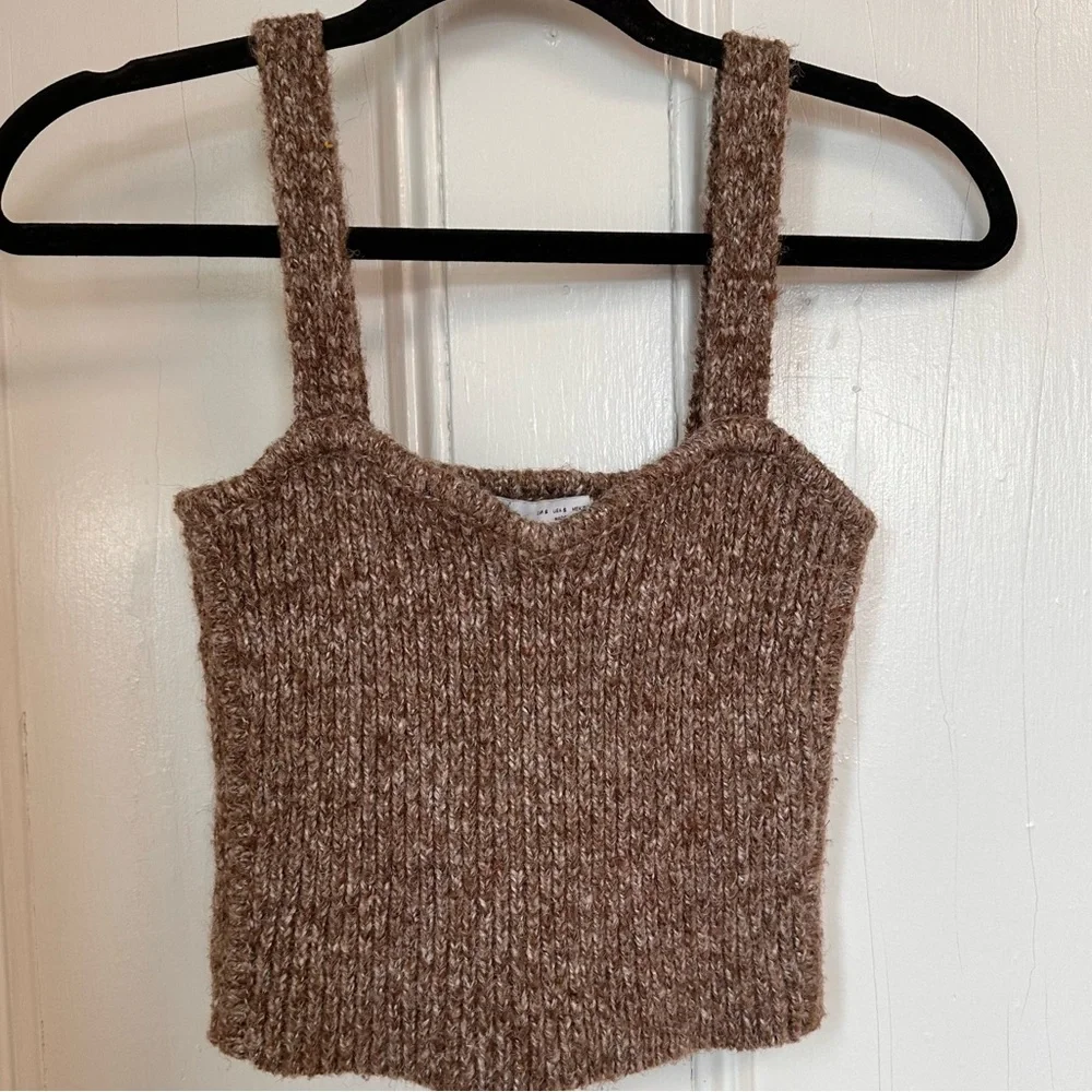Zara Knit Brown Tank Top - Picture 5 of 12